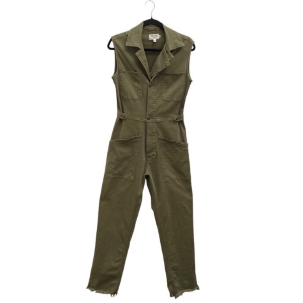 Frame Le Service Twill Jumpsuit In Militia Green - Picture 3 of 11